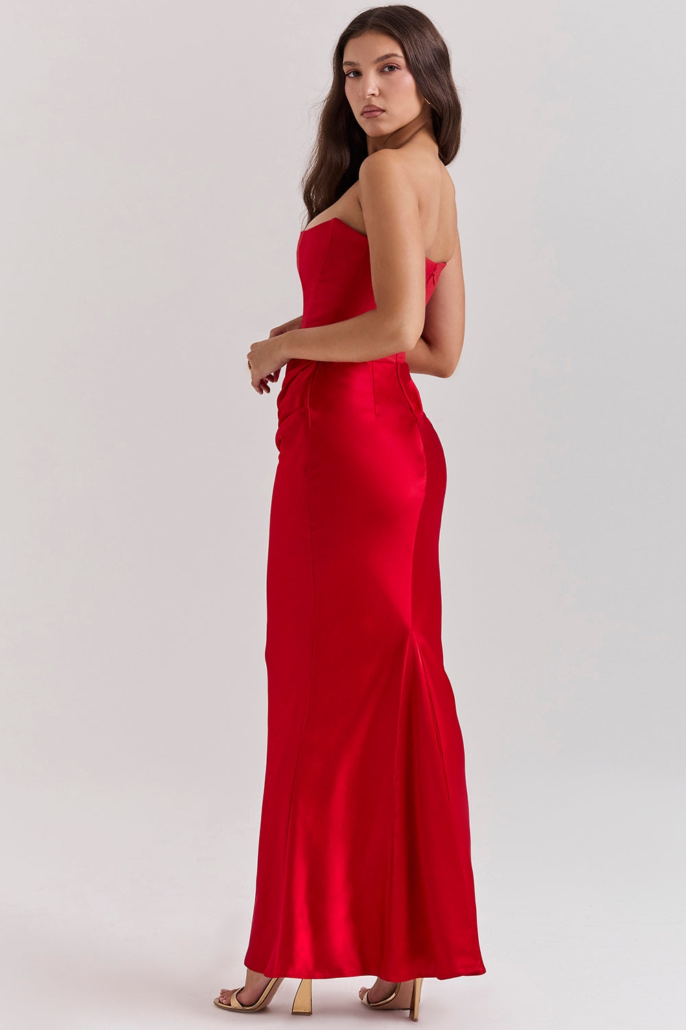 Edith Strapless Maxi Dress for Wedding Guests