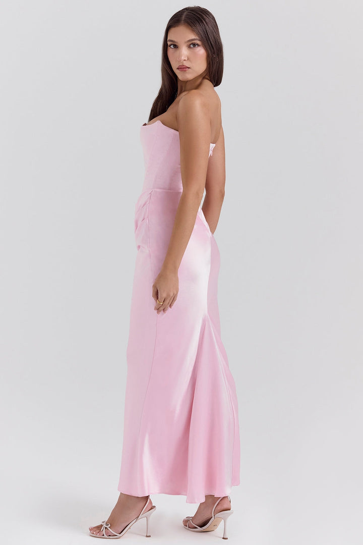 Edith Strapless Maxi Dress for Wedding Guests