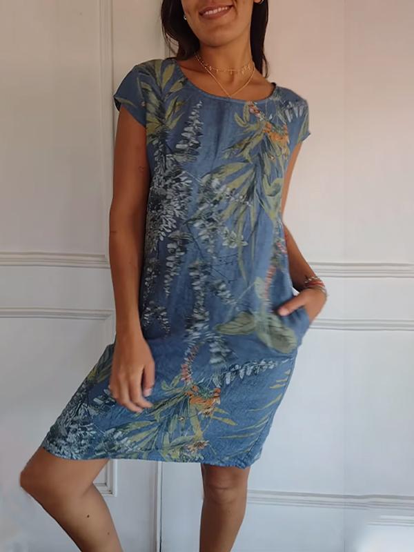 Marilyn Comfortable Dress with Round Neck