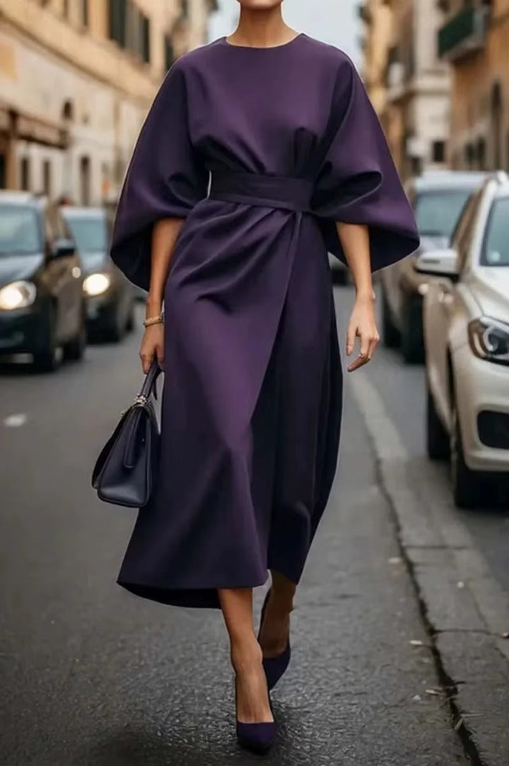 Amelie Crew Neck Midi Work Dress