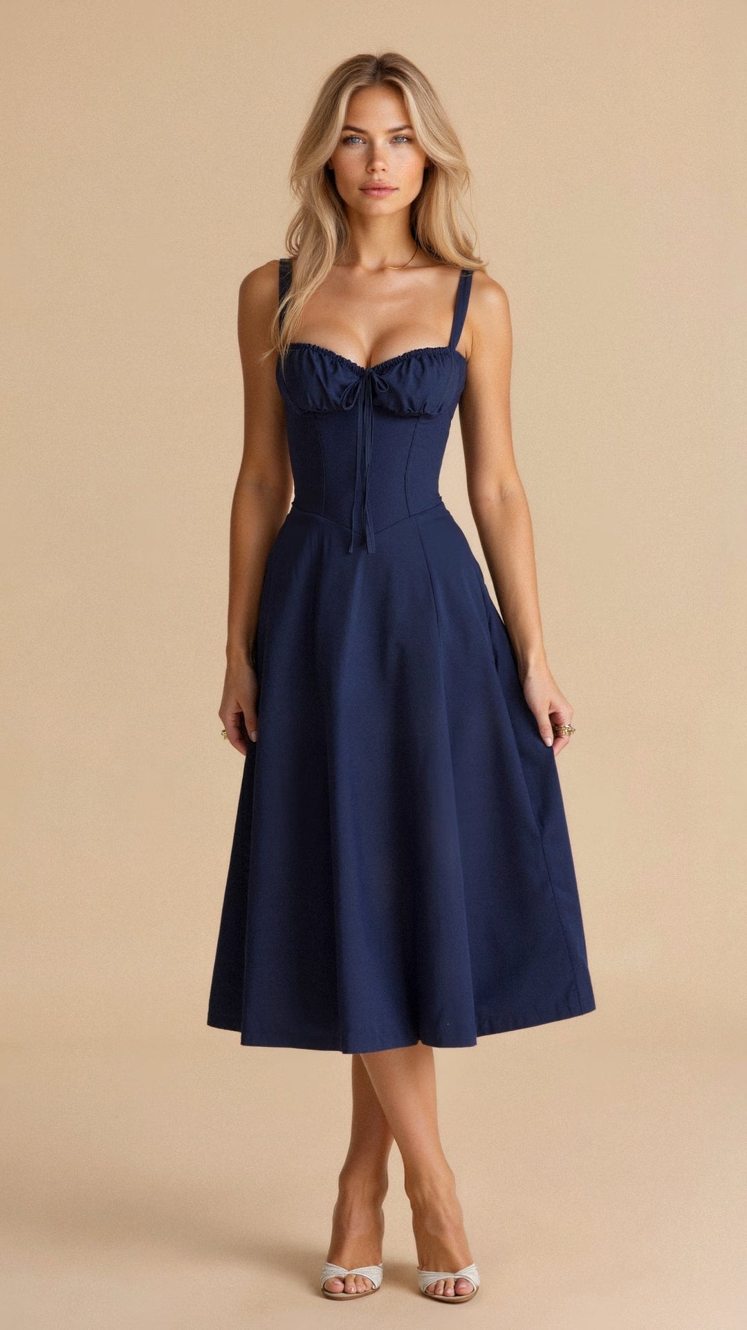Sabine Floral Chic Corset Midi Dress