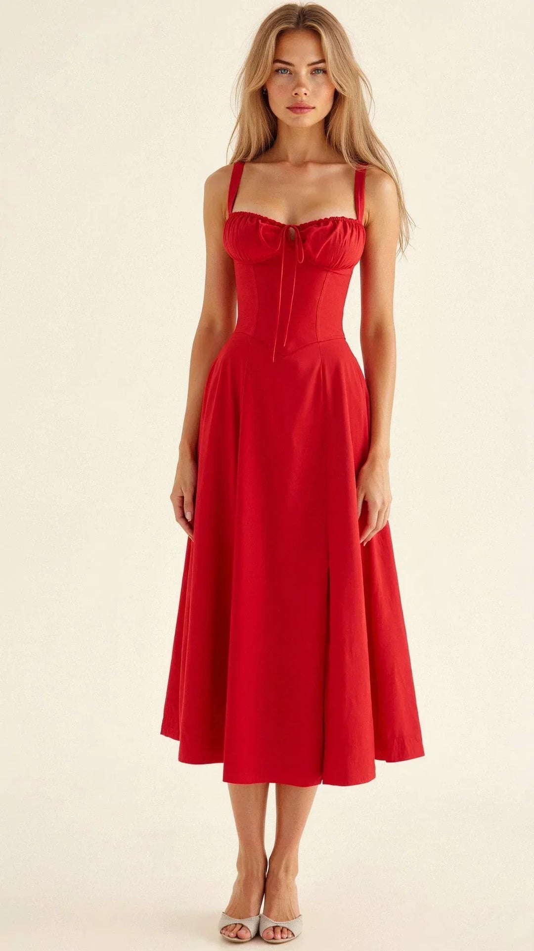 Nora Elegant Floral Bustier Midriff Waist Shaper Dress