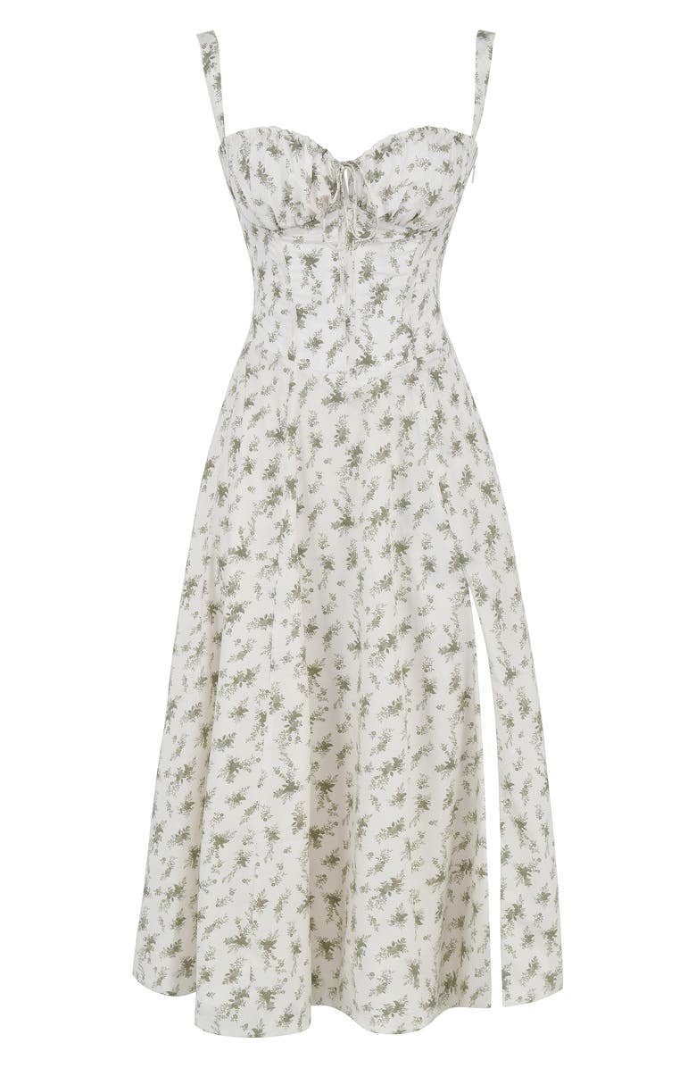 Sabine Floral Chic Corset Midi Dress