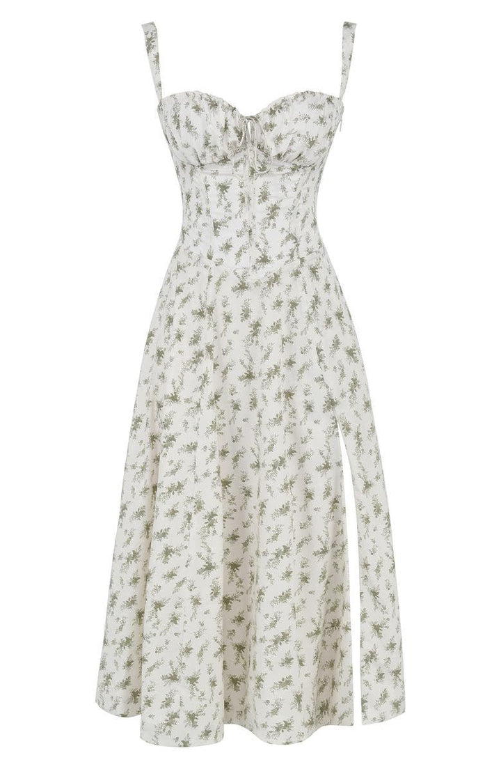 Sabine Floral Chic Corset Midi Dress