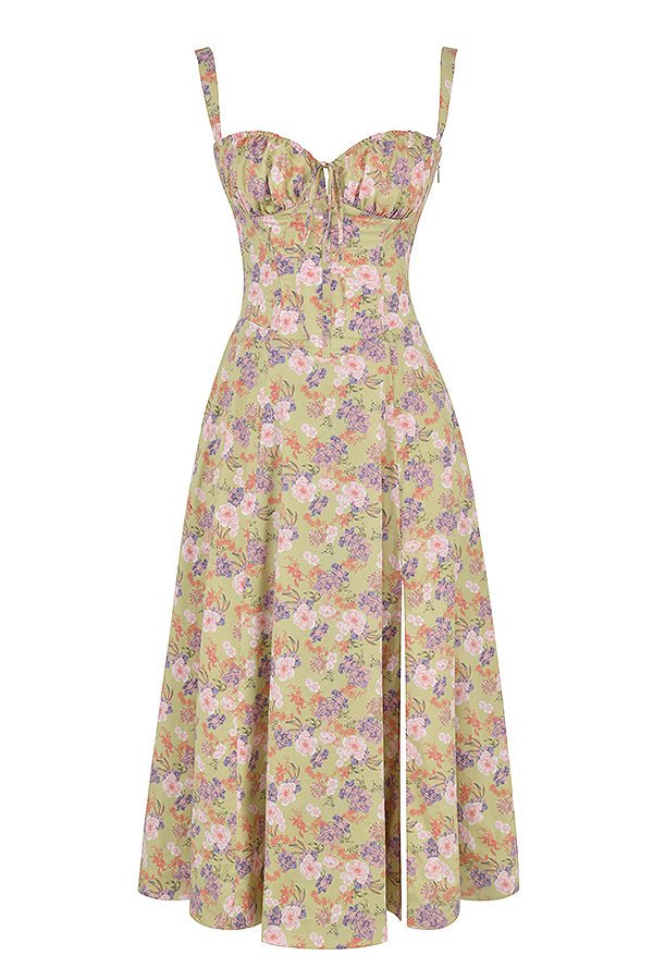 Sabine Floral Chic Corset Midi Dress