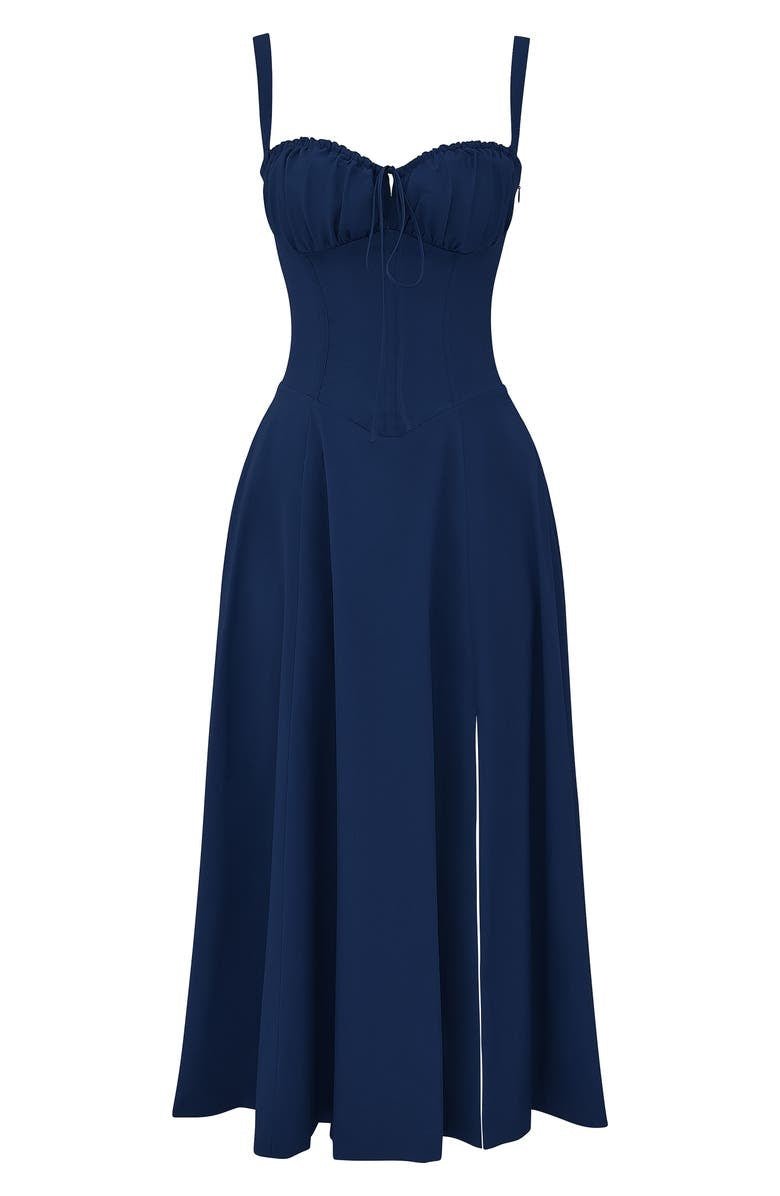 Sabine Floral Chic Corset Midi Dress