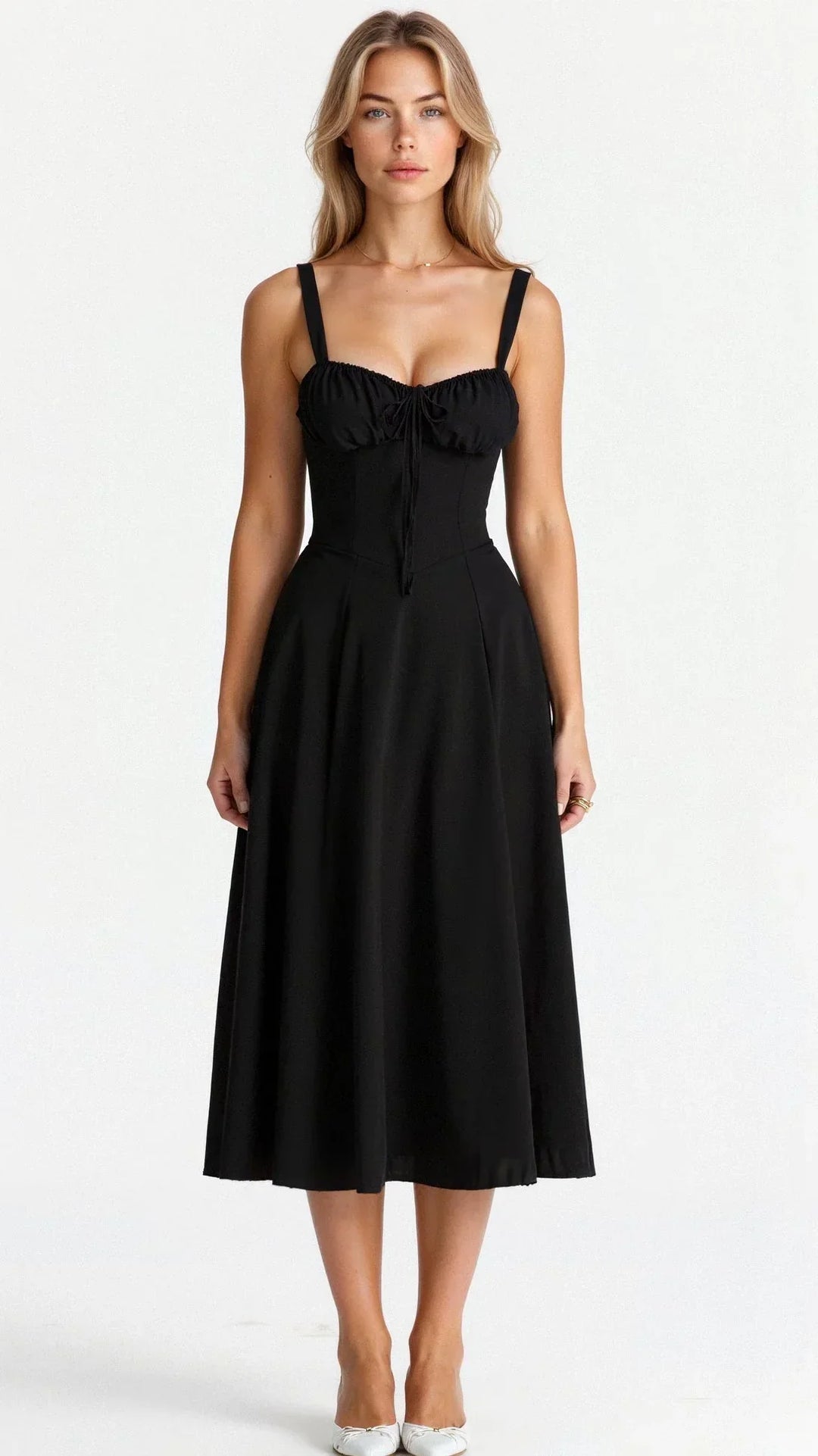 Nora Elegant Floral Bustier Midriff Waist Shaper Dress