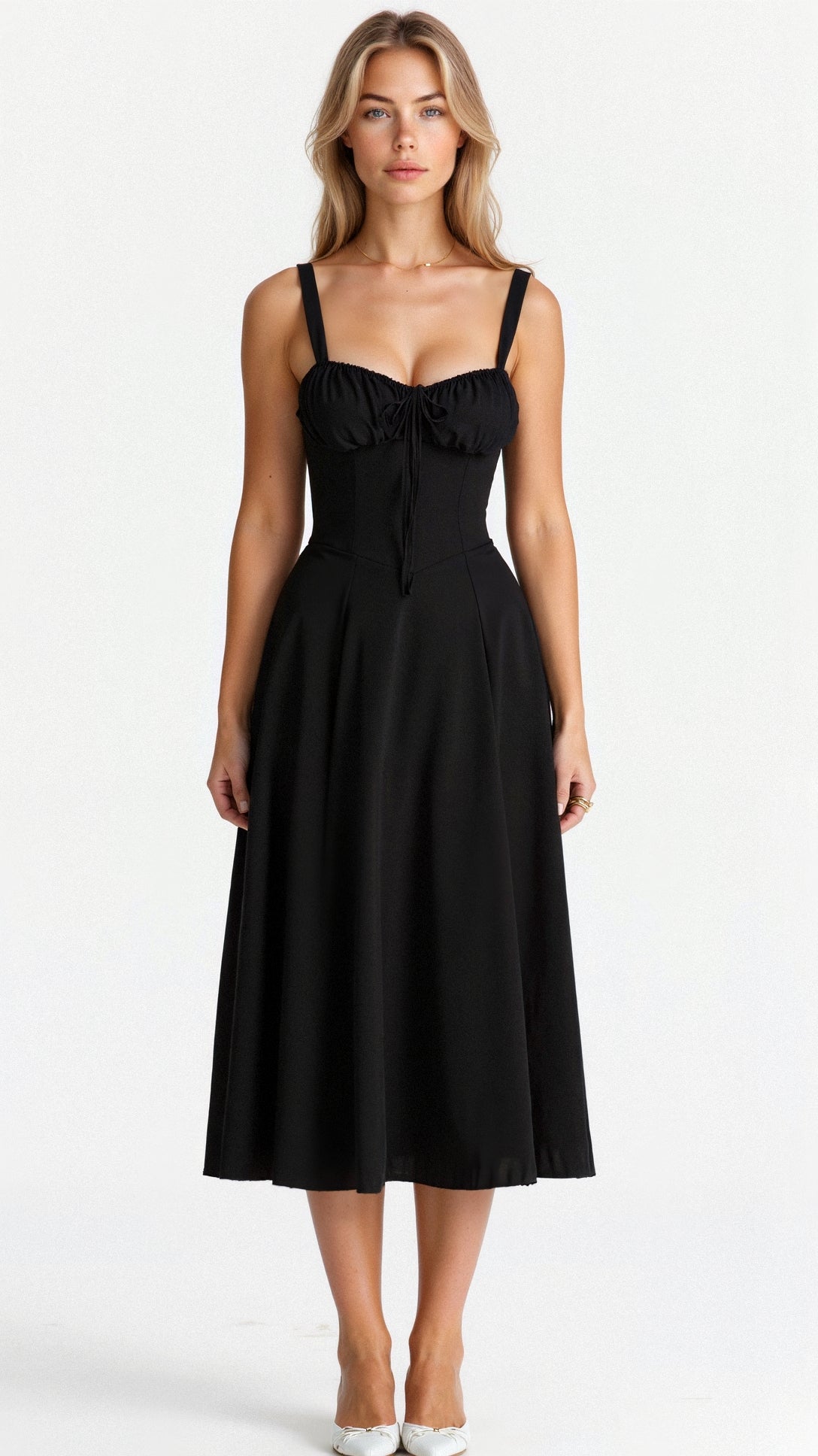 Sabine Floral Chic Corset Midi Dress
