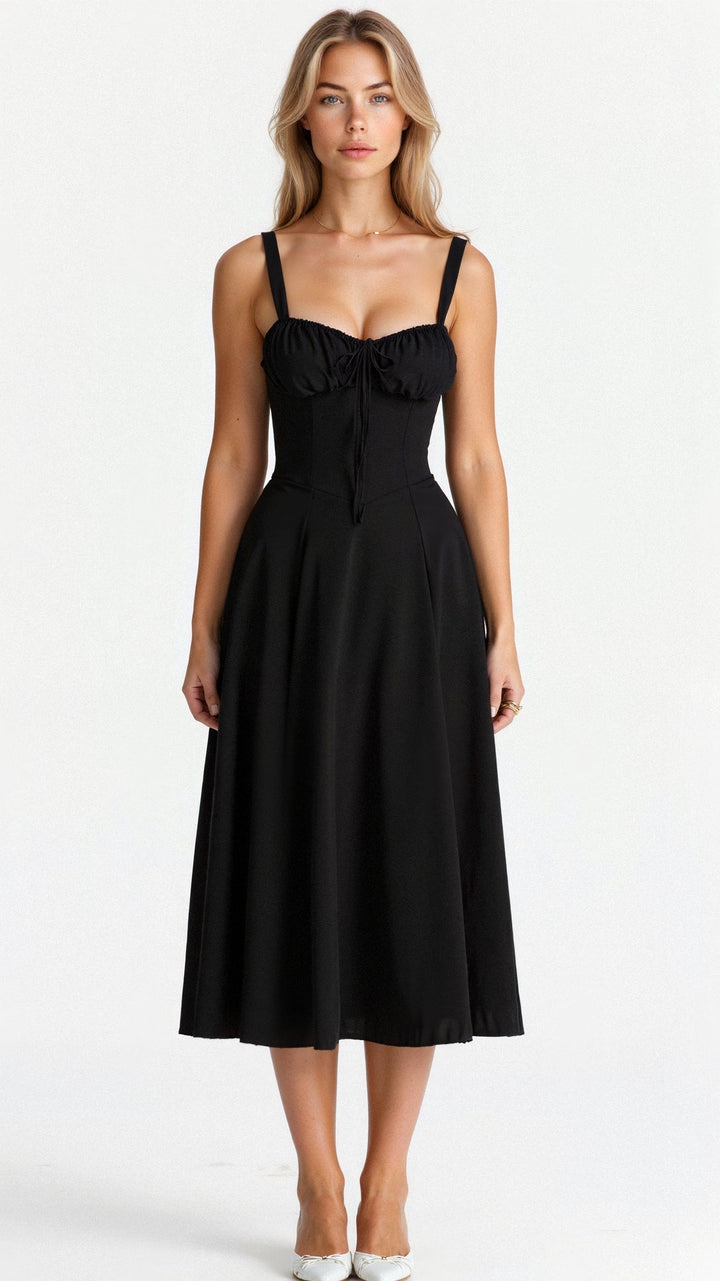 Sabine Floral Chic Corset Midi Dress