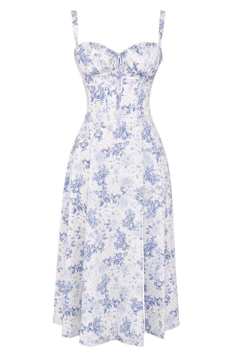 Sabine Floral Chic Corset Midi Dress
