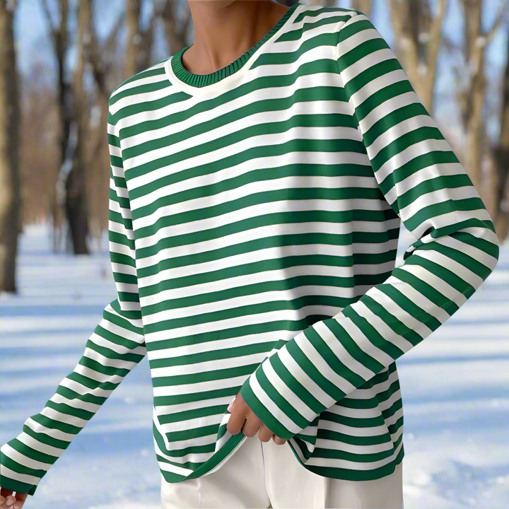 Rosalie Striped Long Sleeve Knit Top
