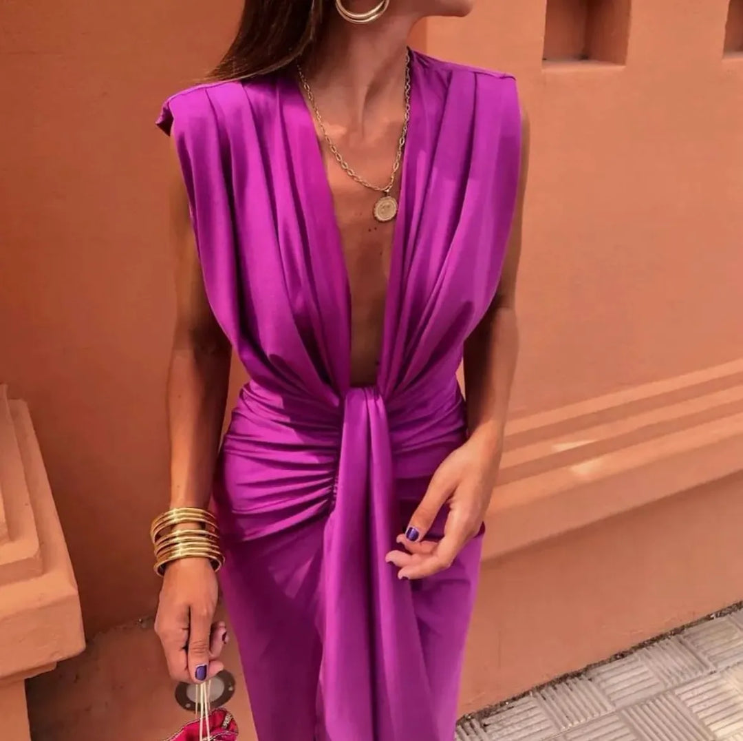 Amelia Soft Pleated Midi Dress