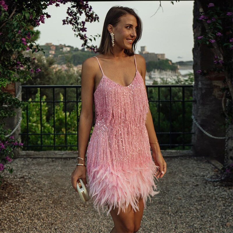 Helga Sequin Cocktail Mini Dress