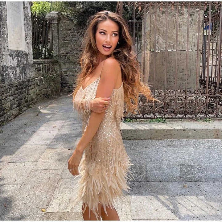 Helga Sequin Cocktail Mini Dress