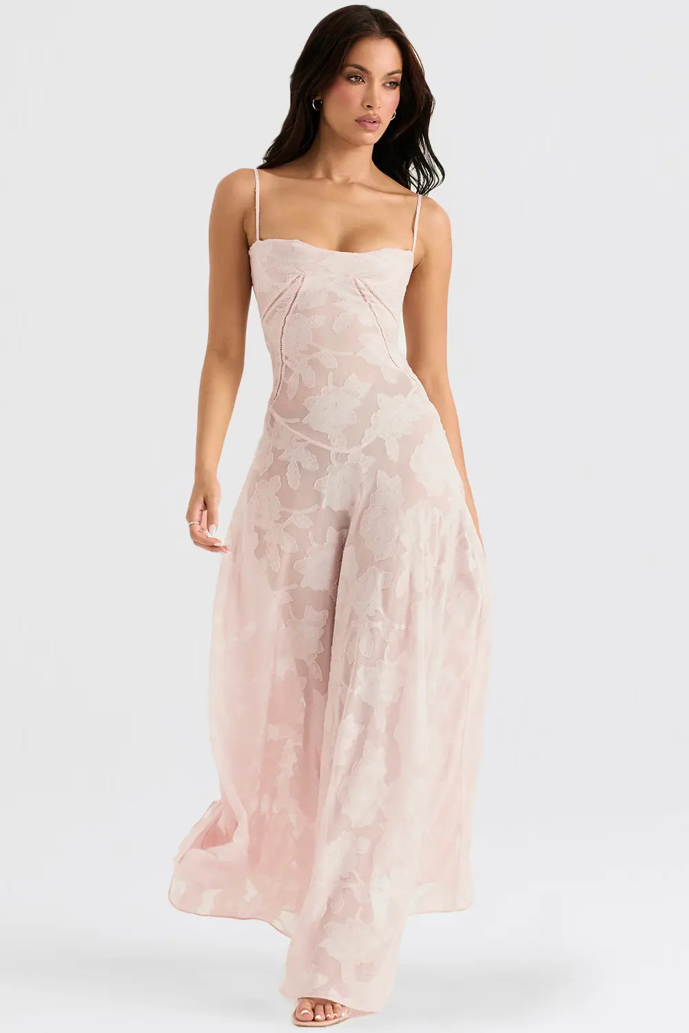 Gretchen Long Summer Dress with Open Back and Adjustable Straps