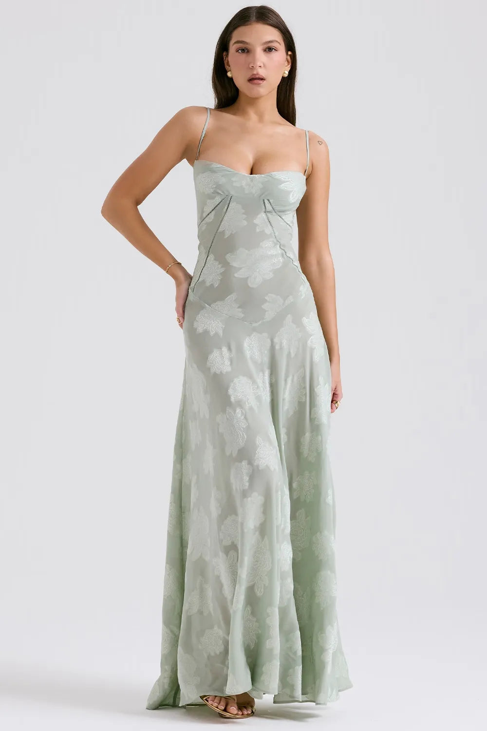 Gretchen Long Summer Dress with Open Back and Adjustable Straps