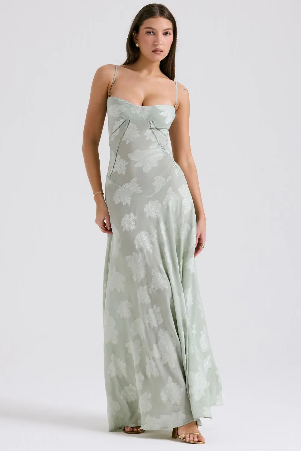 Gretchen Long Summer Dress with Open Back and Adjustable Straps