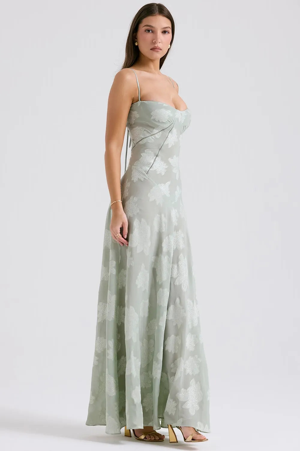 Gretchen Long Summer Dress with Open Back and Adjustable Straps