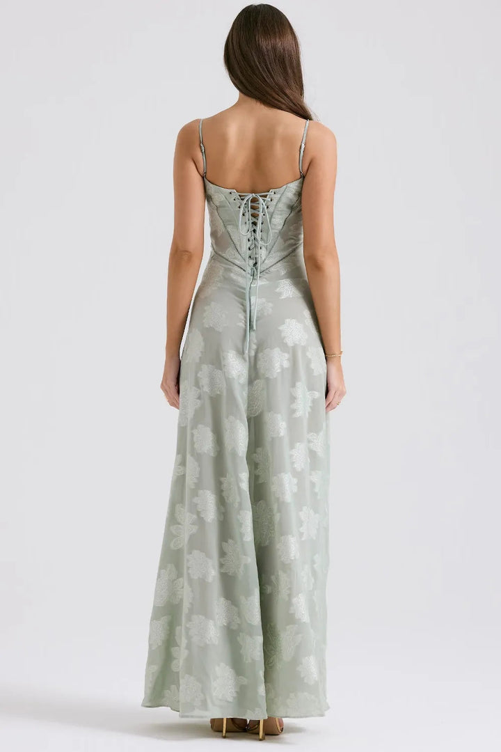 Gretchen Long Summer Dress with Open Back and Adjustable Straps