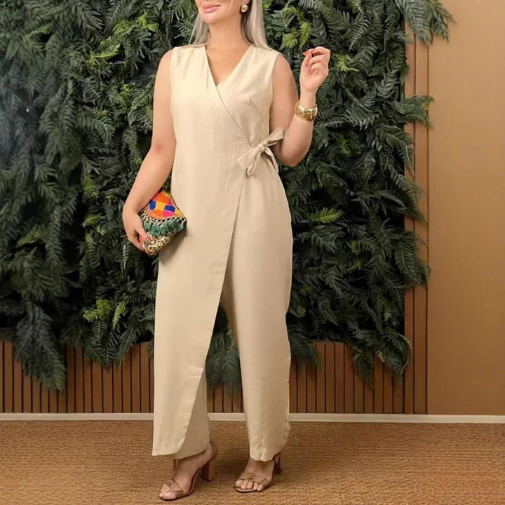 Coral Wrap Jumpsuit