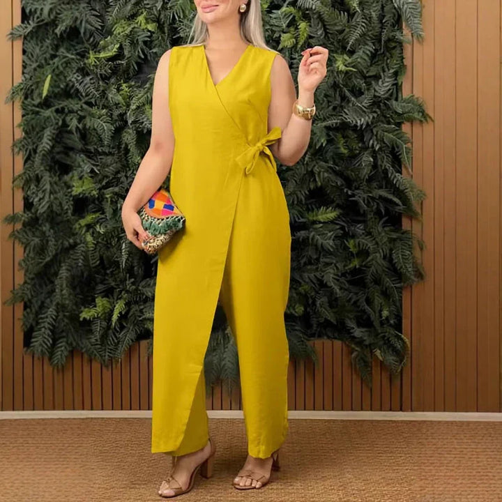Coral Wrap Jumpsuit