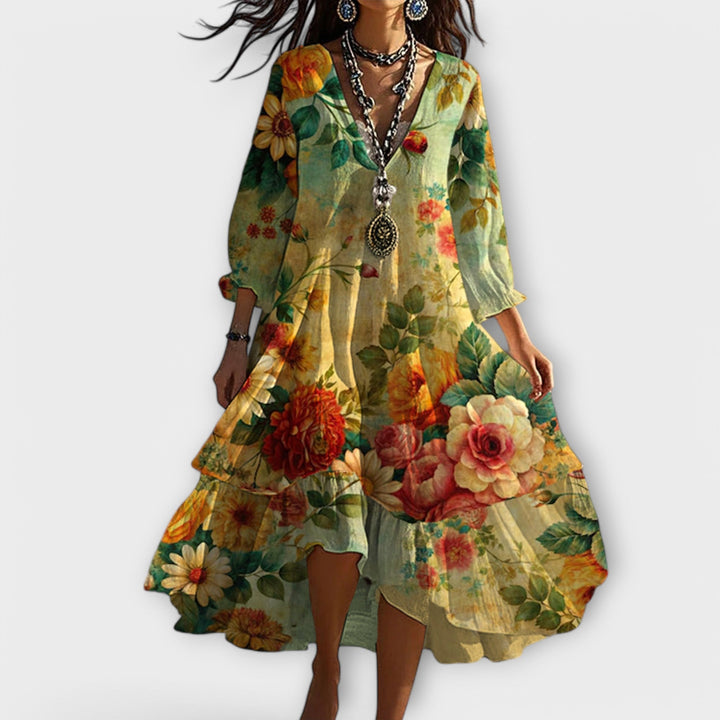 Jennifer Vintage Boho V-neck Dress
