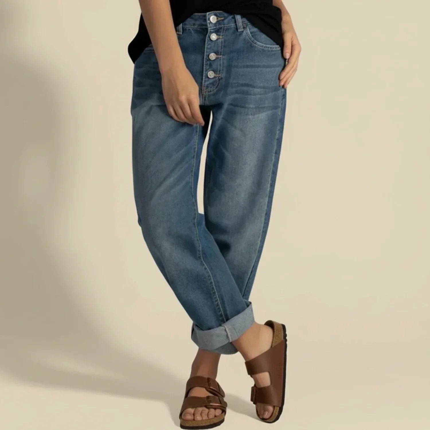 Caroline High-Waisted Button Fly Jeans