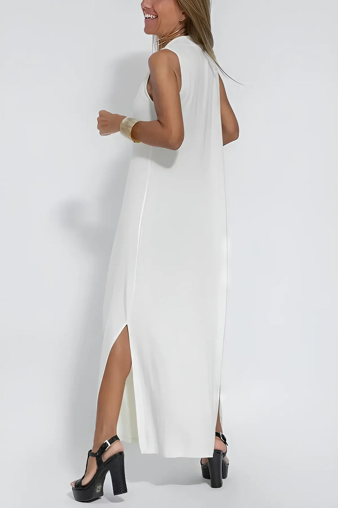 Juno Elegant Long Dress with Coordinated Cardigan