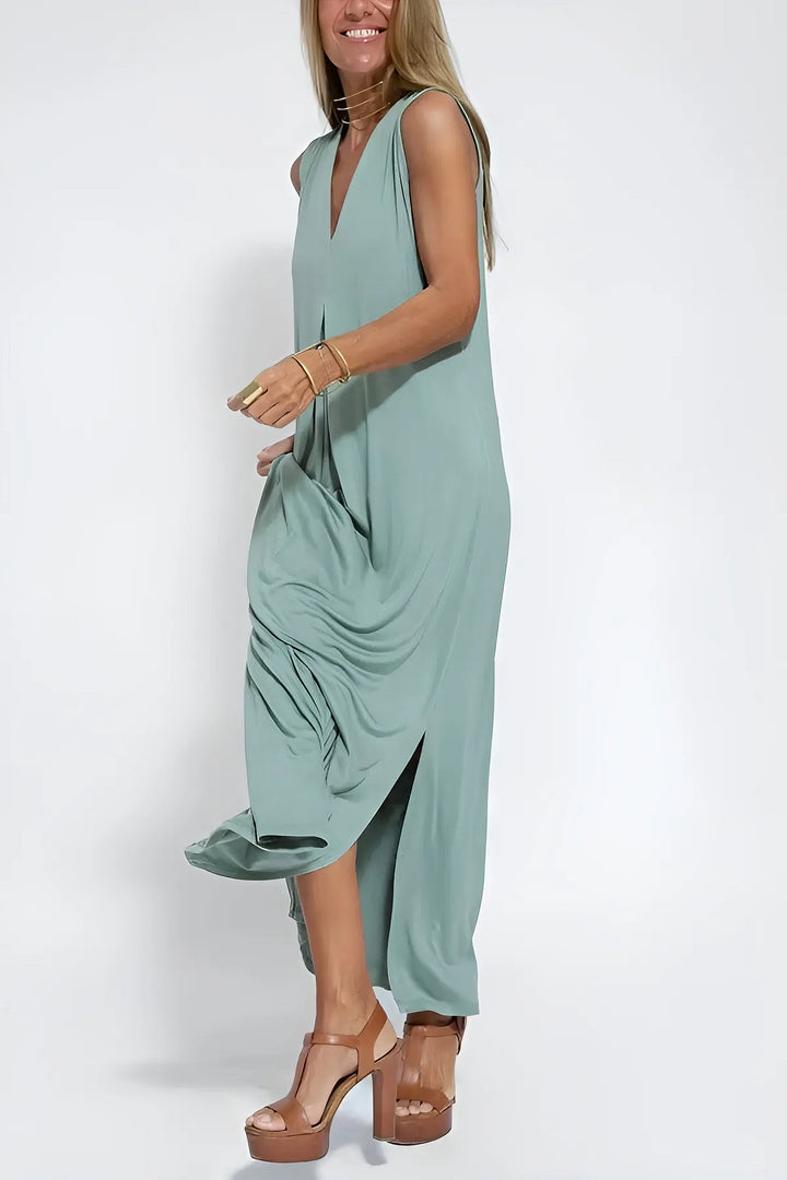 Juno Elegant Long Dress with Coordinated Cardigan