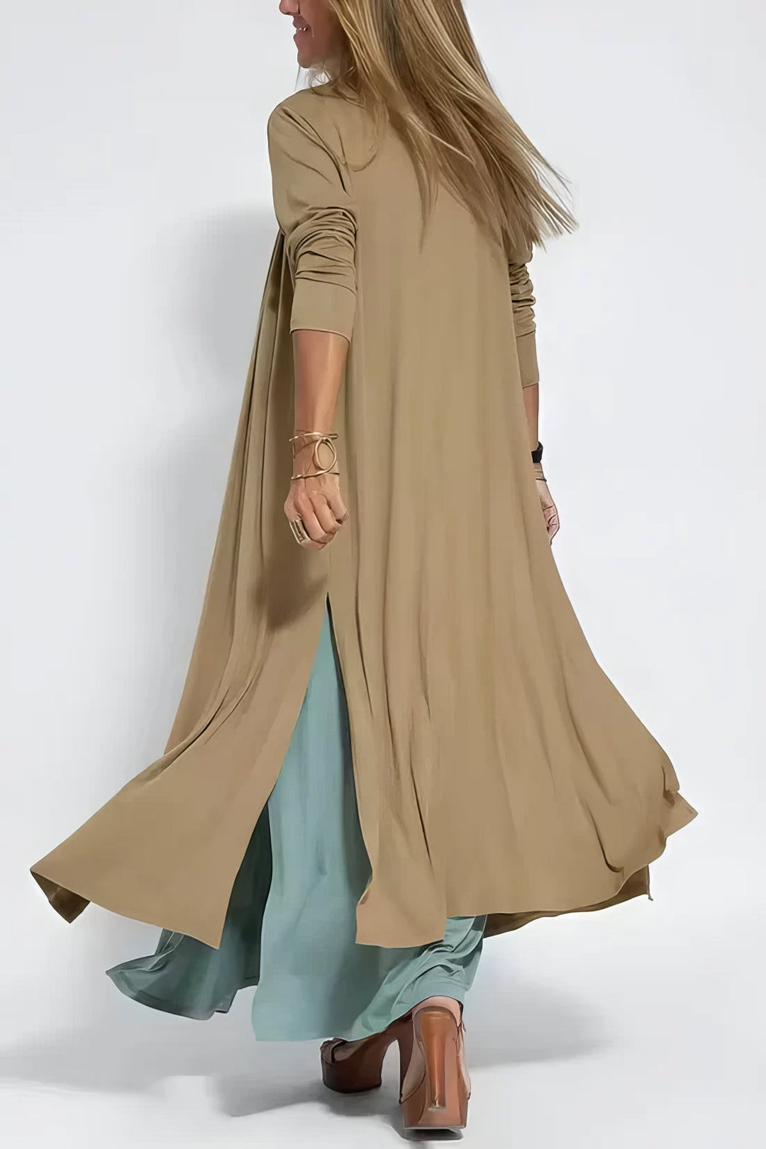 Juno Elegant Long Dress with Coordinated Cardigan