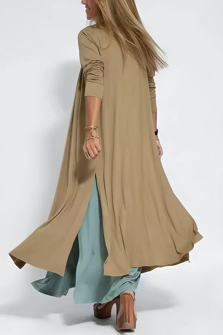 Juno Elegant Long Dress with Coordinated Cardigan